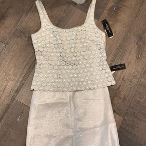Gorgeous silver sparkle 2 pc formal "dress" Sz 8